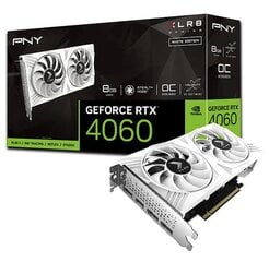 PNY GeForce RTX 4060 OC XLR8 Verto DF White Edition (VCG40608DFWXPB1-O) hind ja info | Videokaardid (GPU) | kaup24.ee