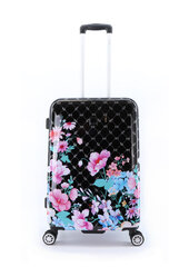 Чемодан среднего размера Elle Flower, черный, 68x45x27 см цена и информация | Чемоданы, дорожные сумки | kaup24.ee