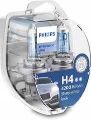 Autolambid Philips H4 WhiteVision Ultra 4200K + W5W цена и информация | Автомобильные лампочки | kaup24.ee