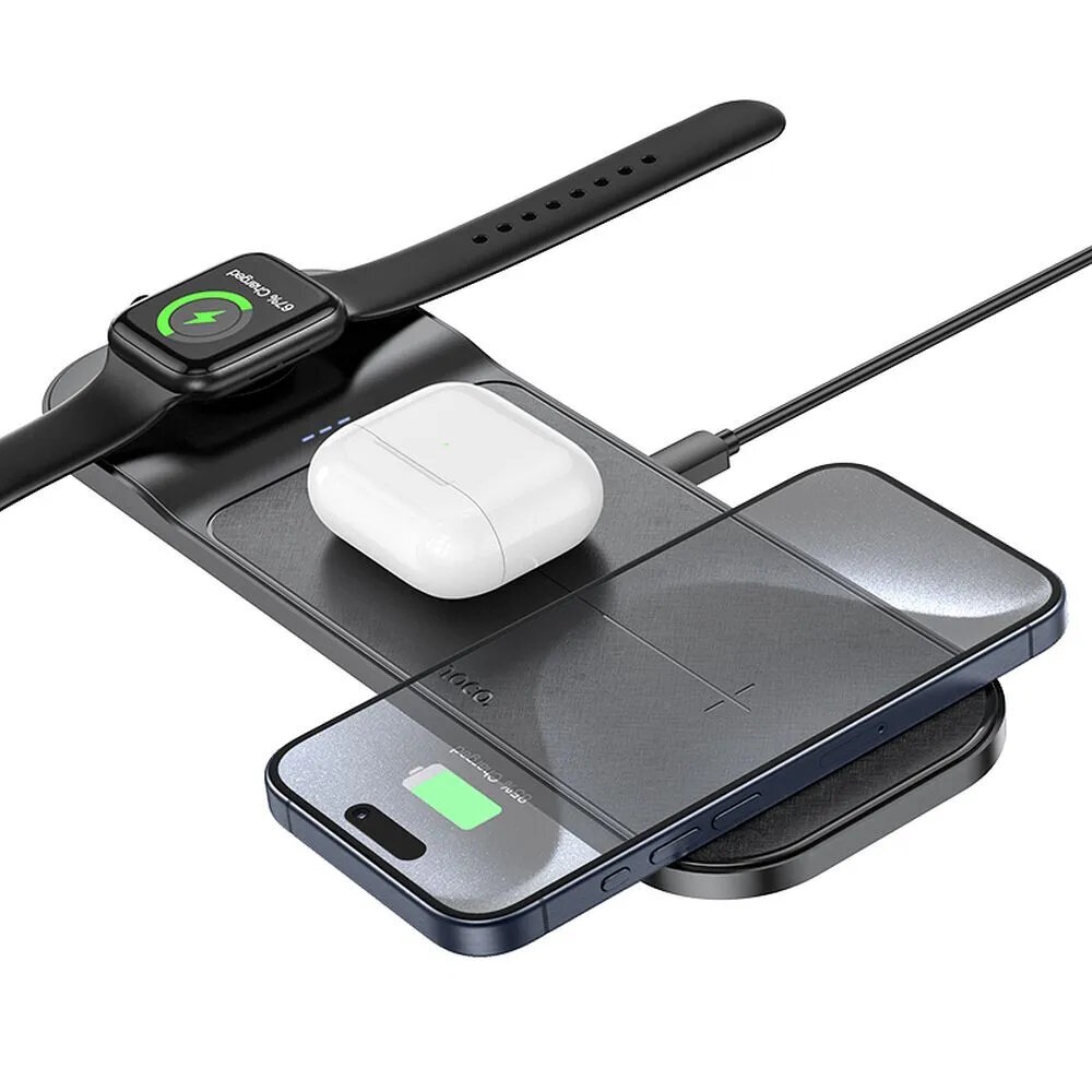 Hoco 3in1 juhtmevaba laadija 15W Apple Watch, Apple iPhone'ile hind ja info | Mobiiltelefonide laadijad | kaup24.ee