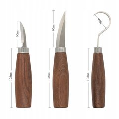 Набор ножей для резьбы по дереву RBHome, 3 шт. цена и информация | Механические инструменты | kaup24.ee