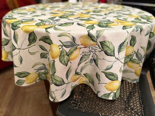 Ümmargune laudlina Lemon Linen, Hortensias Home, läbimõõt 190 cm hind ja info | Laudlinad, lauamatid, servjetid | kaup24.ee