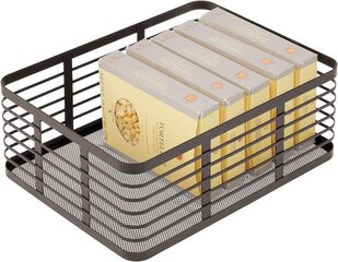 Универсальная металлическая корзина mDesign, 6 шт., 40.6 x 30.5 x 15.2 cm, коричневеая цена и информация | Ящики для вещей | kaup24.ee