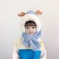 Laste plussmüts salliga lastele vanuses 1 kuni 7 - helesinine hirvekõrvadega HD-62410 hind ja info | Poiste mütsid, sallid, kindad | kaup24.ee