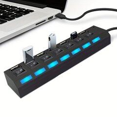 Элегантный адаптер USB 2.0 с 7 разъемами цена и информация | Адаптеры и USB-hub | kaup24.ee