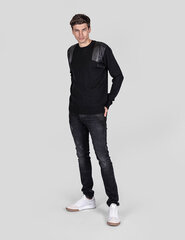 Les Hommes Свитер - LJK104-652B | Round Neck Sweater with Shoulder Detail - Черный  regular fit LJK104-652B | Round Neck Sweater with Shoulder Detail цена и информация | Мужские свитера | kaup24.ee