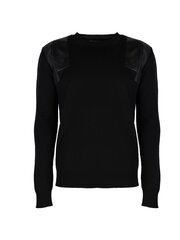 Les Hommes Свитер - LJK104-652B | Round Neck Sweater with Shoulder Detail - Черный  regular fit LJK104-652B | Round Neck Sweater with Shoulder Detail цена и информация | Мужские свитера | kaup24.ee