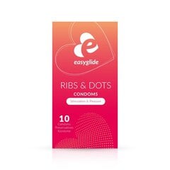 Kondoomid EasyGlide Ribs and Dots Condoms, 10 tk hind ja info | Kondoomid | kaup24.ee