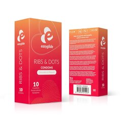 Презервативы EasyGlide Ribs and Dots Condoms, 10 шт. цена и информация | Презервативы | kaup24.ee