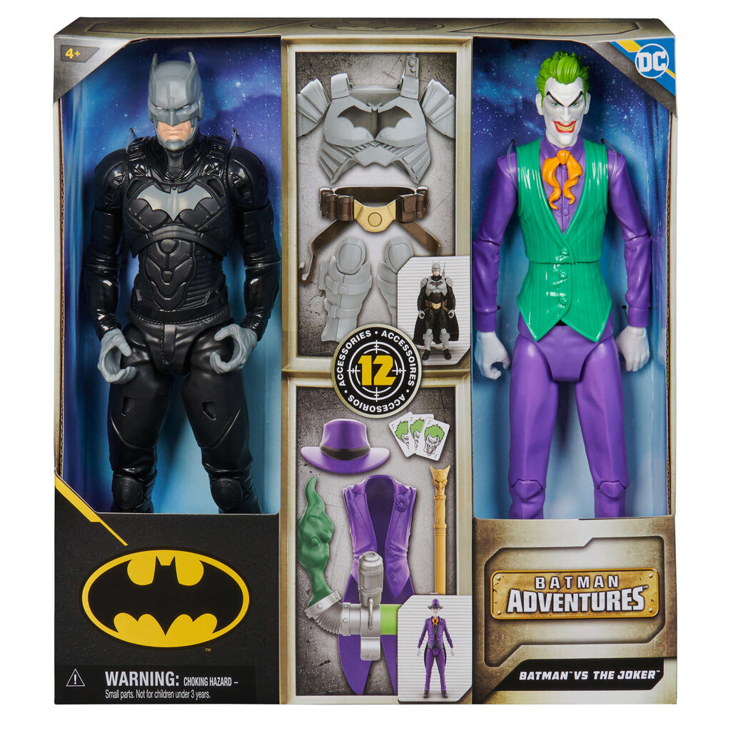 Suur 2-in-1 DC Comics Batman vs. Joker 30 cm figuuride ja tarvikute komplekt hind ja info | Poiste mänguasjad | kaup24.ee