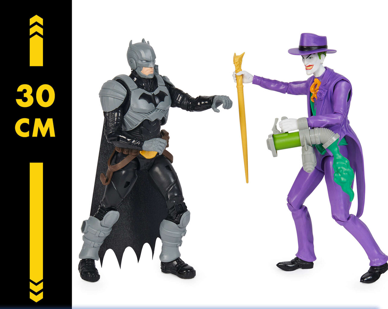 Suur 2-in-1 DC Comics Batman vs. Joker 30 cm figuuride ja tarvikute komplekt hind ja info | Poiste mänguasjad | kaup24.ee