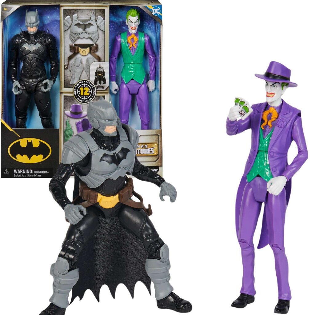 Suur 2-in-1 DC Comics Batman vs. Joker 30 cm figuuride ja tarvikute komplekt hind ja info | Poiste mänguasjad | kaup24.ee