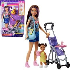 Barbie Skipper lapsehoidja nukk koos lapsevankri ja aksessuaaridega цена и информация | Игрушки для девочек | kaup24.ee