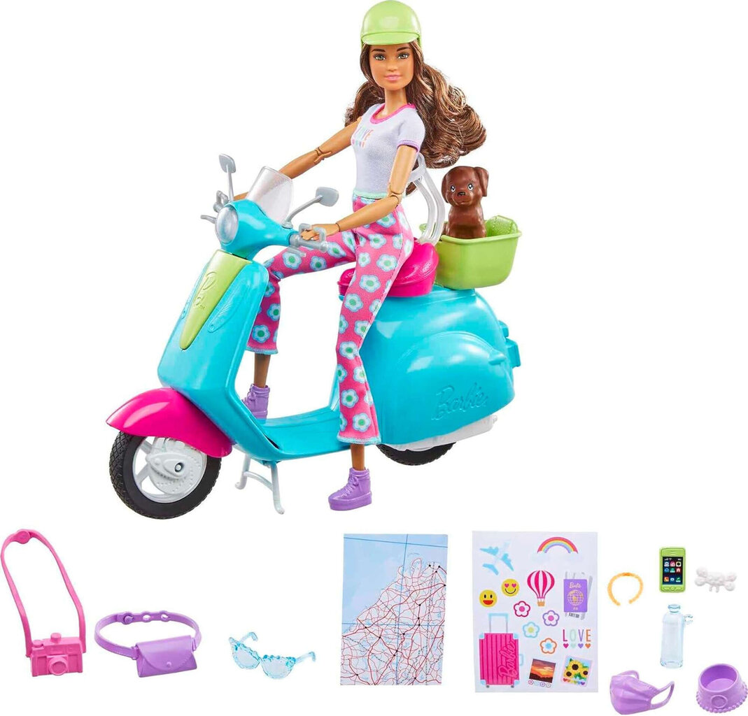 Nukk Barbie Holiday fun rolleril + tarvikud hind ja info | Tüdrukute mänguasjad | kaup24.ee