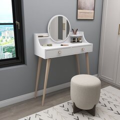 Столик медовый Asir, 131x90x35 см, белый цена и информация | Туалетные столики | kaup24.ee