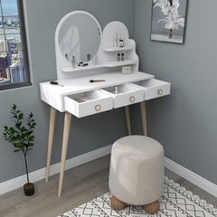 Столик для макияжа, Asir, 130,8x74x35 см, белый цена и информация | Туалетные столики | kaup24.ee