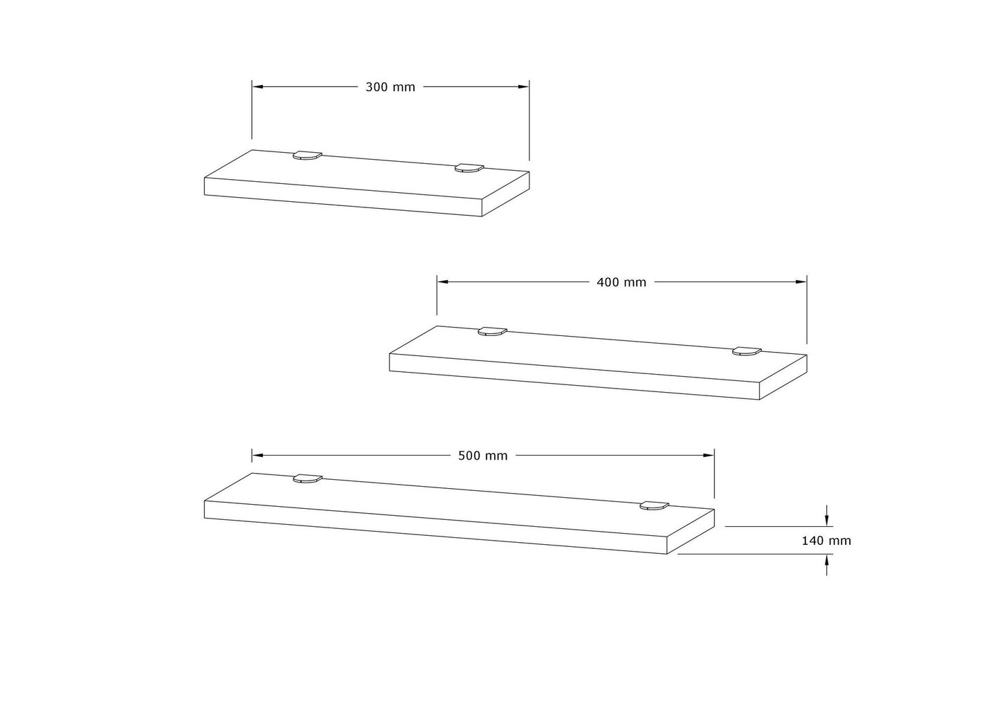 Seina riiul Asir, 30x14x2 cm, beež hind ja info | Riiulid | kaup24.ee