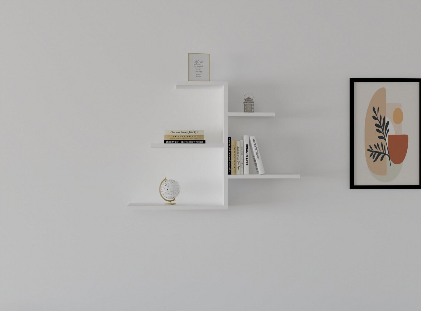 Seina riiul Asir, 82,2x48x19,6 cm, valge hind ja info | Riiulid | kaup24.ee