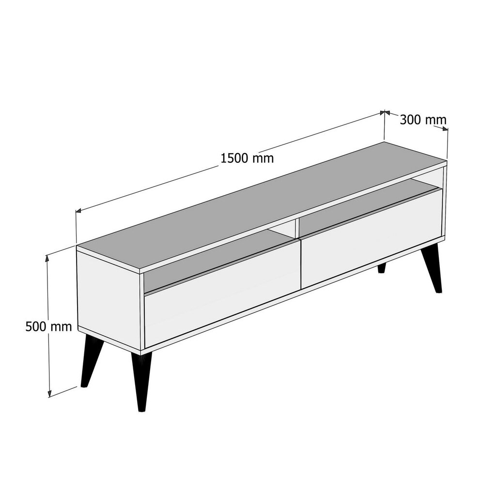 TV-alus Asir, 150x30x50 cm, valge цена и информация | TV alused | kaup24.ee