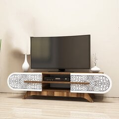 ТВ-блок Asir, 145x37x37 см, коричневый/белый цена и информация | Тумбы под телевизор | kaup24.ee