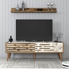 ТВ-блок Asir, 140x35x45 см, коричневый/белый/мрамор цена и информация | Тумбы под телевизор | kaup24.ee
