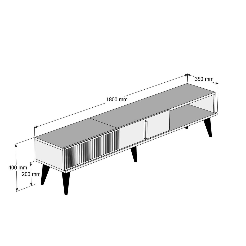 TV alus Asir, 180x40x35 cm, pruun/must цена и информация | TV alused | kaup24.ee