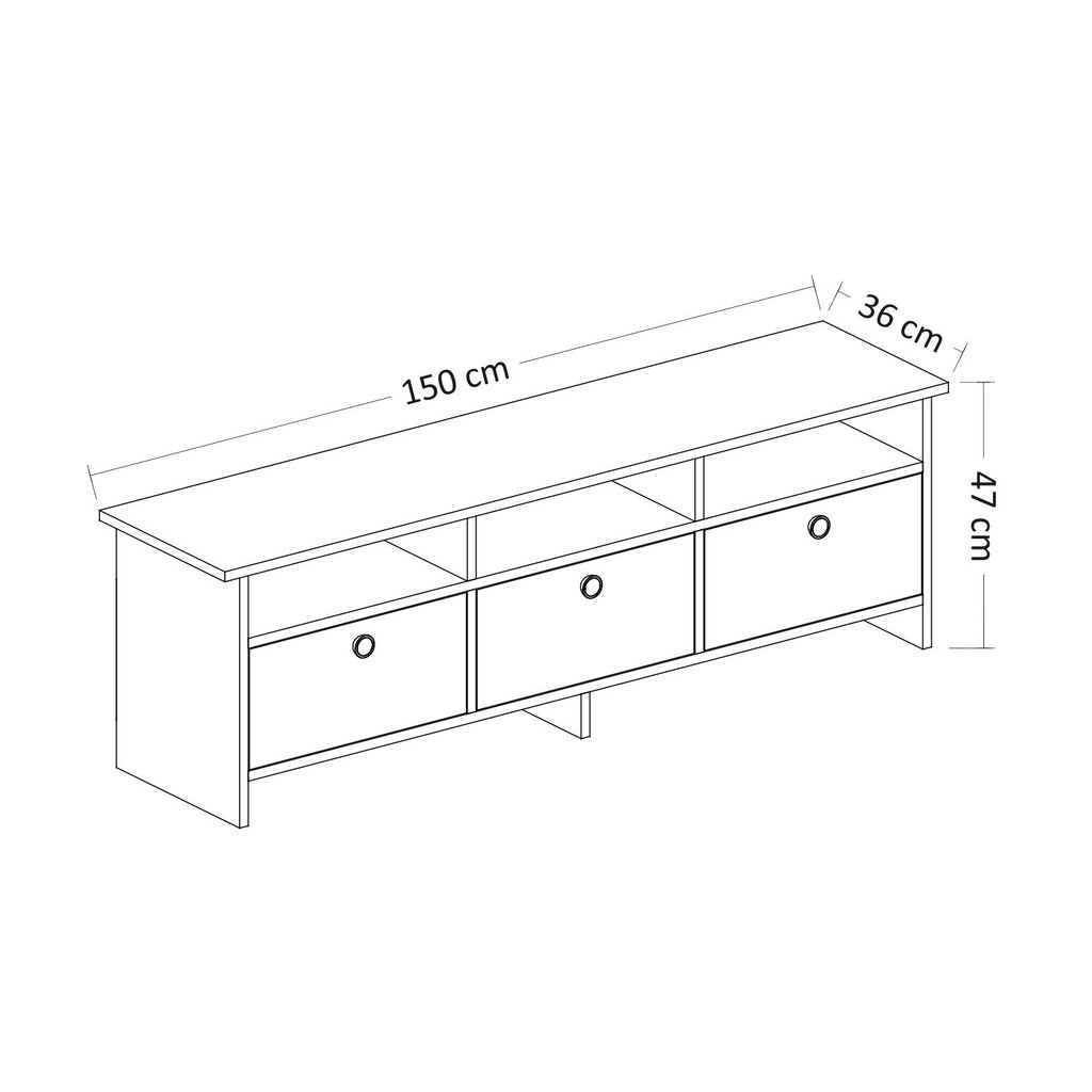 TV alus, 150x47x36 cm, valge/beež цена и информация | TV alused | kaup24.ee