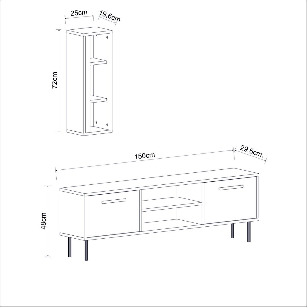 TV alus Asir, 150x48x29.6 cm, pruun цена и информация | TV alused | kaup24.ee