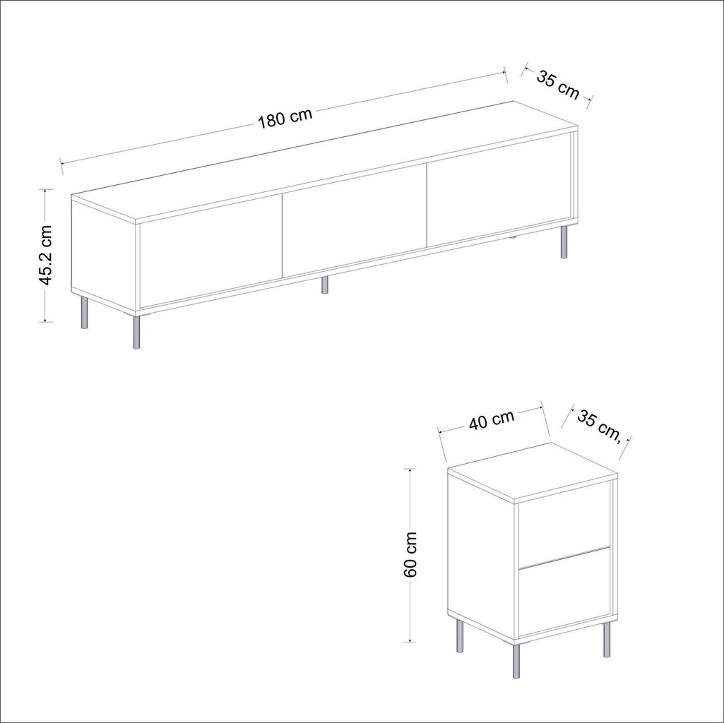 TV-alus Asir, 180x45,2x35 cm, hall hind ja info | TV alused | kaup24.ee