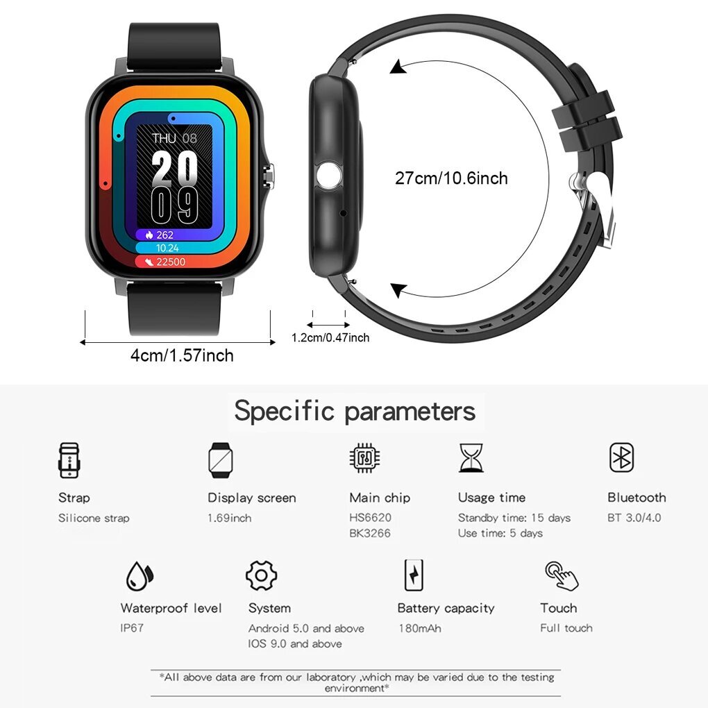 Livman Y13 Black hind ja info | Nutikellad (smartwatch) | kaup24.ee