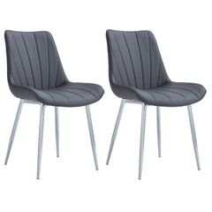 Komplektis 2 polsterdatud kunstnahast tooli Alice, Viking, hall hind ja info | Söögilaua toolid, köögitoolid | kaup24.ee