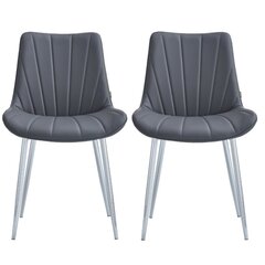 Komplektis 2 polsterdatud kunstnahast tooli Alice, Viking, hall hind ja info | Söögilaua toolid, köögitoolid | kaup24.ee