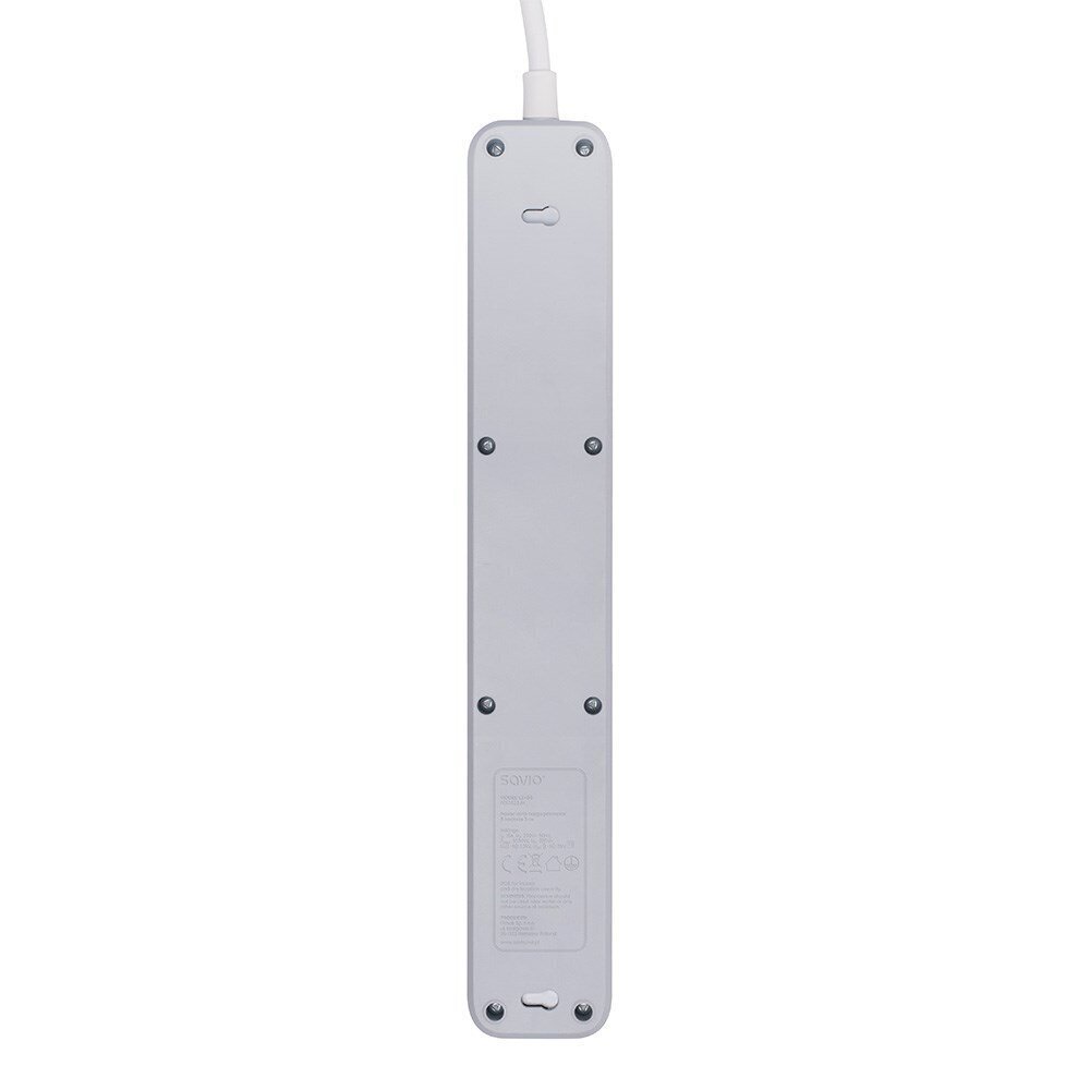 SAVIO Power strip 5 pistikupesa 3m valge LZ-09 цена и информация | Pikendusjuhtmed, kaablid | kaup24.ee