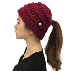 Talvine kork poni jaoks - burgundia HD-56866 цена и информация | Шапки, перчатки, шарфы для девочек | kaup24.ee