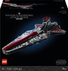 75367 LEGO® Star Wars Венатор - республиканский штурмовой крейсер цена и информация | Конструкторы и кубики | kaup24.ee