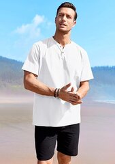 Мужская хлопковая футболка GAMISOTE, белая цена и информация | Мужские футболки | kaup24.ee