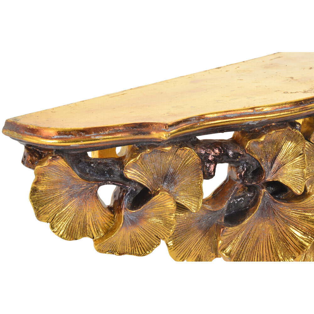 Riiul DKD Home Decor Golden Plant Leaf Resin (46 x 11,5 x 14 cm) hind ja info | Riiulid | kaup24.ee