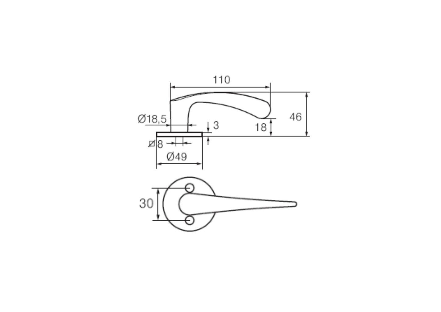 Ukselink Interia Abloy, matt kroom hind ja info | Ukselingid | kaup24.ee