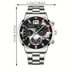 Мужские часы Geneva 008 из нержавеющей стали, водонепроницаемые цена и информация | Мужские часы | kaup24.ee