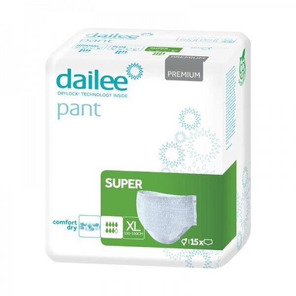 Mähkmed Dailee Pant Premium Super XL, 15 tk. hind ja info | Mähkmed, hügieenisidemed, ühekordsed linad täiskasvanutele | kaup24.ee