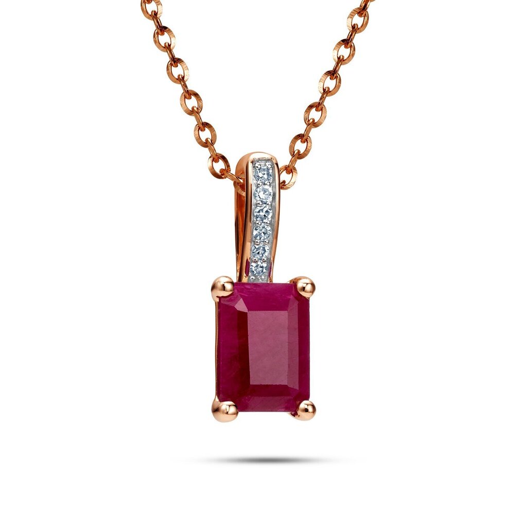 Kuldripats rubiini ja teemantidega naistele цена и информация | Kaelakeed | kaup24.ee