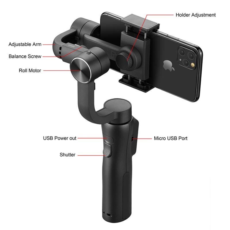 Gimbal 3-teljeline stabilisaator telefonile LIVMAN S5B hind ja info | Selfie sticks | kaup24.ee