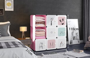 Модульный шкаф для детей, белый / розовый цена и информация | Детские комоды | kaup24.ee