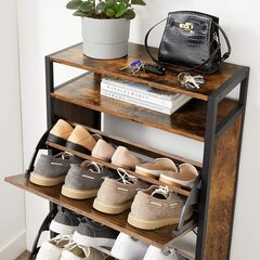 Тумба для обуви 3 уровня коричневая цена и информация | Полки для обуви, банкетки | kaup24.ee