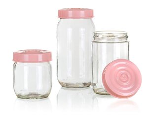 Klaaspurgid Linzi 3 tk, roosa hind ja info | Toidu säilitusnõud | kaup24.ee