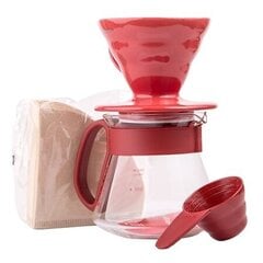 Комплект Hario V60 Dripper & Pot Red - капельница + сервер + фильтры цена и информация | Чайники, кофейники | kaup24.ee