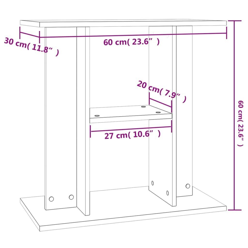 Akvaariumi alus vidaXL, valge, 60x30x60 cm цена и информация | Akvaariumid ja seadmed | kaup24.ee