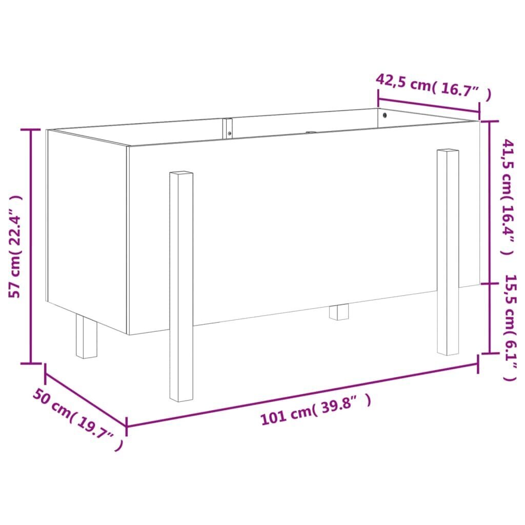 Taimekast vidaXL, 101x50x57cm, must hind ja info | Lillekastid | kaup24.ee