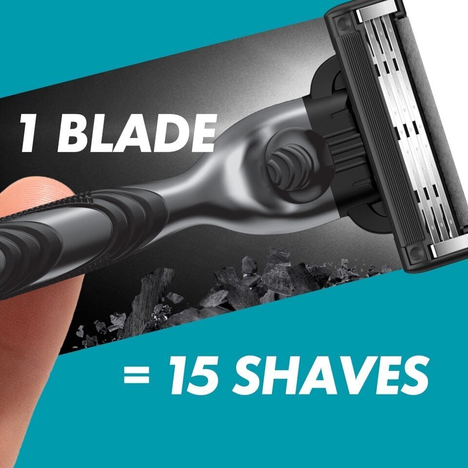 Raseerimispead Gillette Mach3 Charcoal 5tk + käepide цена и информация | Raseerimisvahendid | kaup24.ee