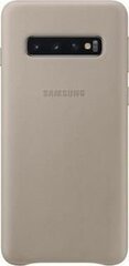 Nahast ümbris Samsung Galaxy S10 Plus jaoks, hall цена и информация | Чехлы для телефонов | kaup24.ee
